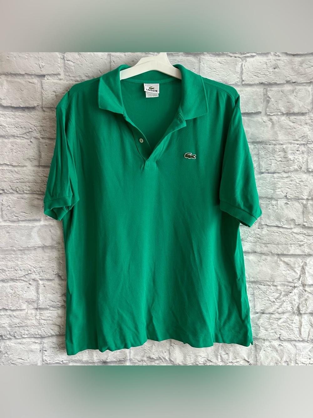PREOWNED LACOSTE MENS GREEN SHORT SLEEVE POLO SHIRT SIZE XL 7